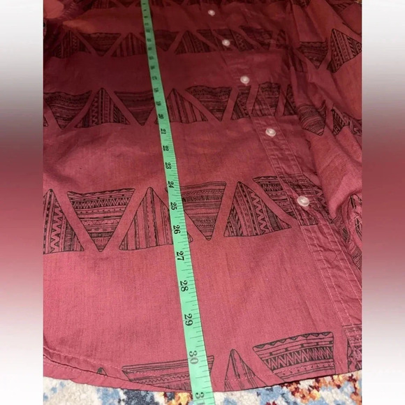 Ocean Current Shirt Adult Size L Red Button Up Long Sleeve - Picture 9 of 9